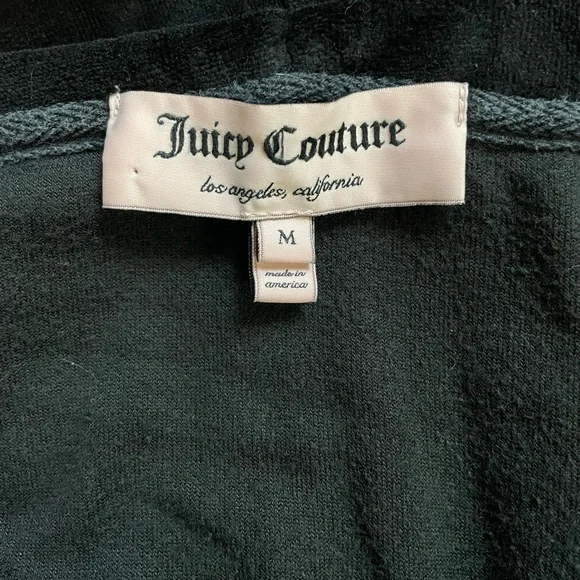 Juicy Couture 2012 velour Black full zip Hoodie with Pink glittery Logo - Picture 8 of 15